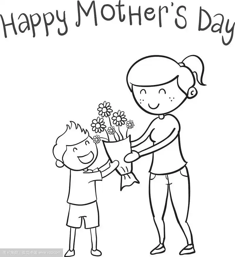 母亲节快乐手绘
