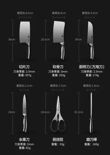 德国bauformat厨房刀具套装组合厨具全套菜刀水果刀家用厨房刀_7折