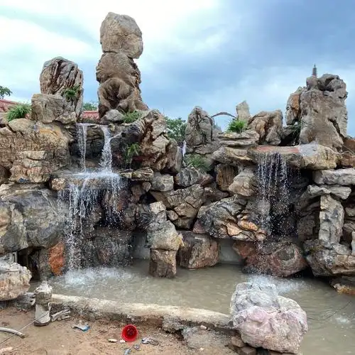 灵璧石假山流水制作龟纹石假山石料千层石驳岸护坡草坪石园林绿化