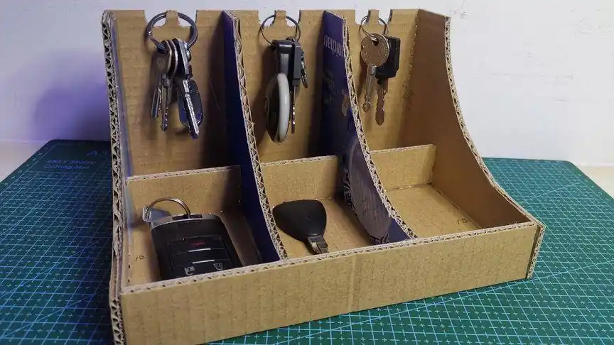 简单,方便的家用钥匙收纳盒.废弃纸箱纸板手工制作diy.