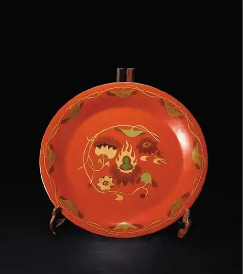 沈福文 敦煌图案 直径34cm 漆器