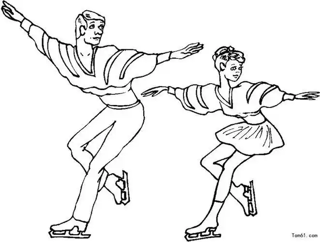 双人滑冰时的简笔画