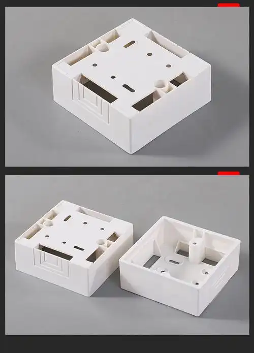 明线盒阻燃pvc接线底盒通用插座线开关接线盒明线槽 明装底盒50个