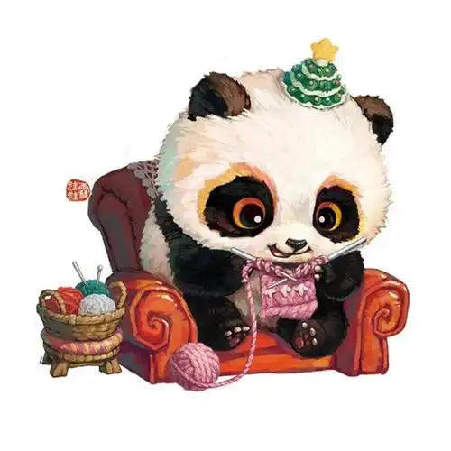 分享一组圆滚可爱的熊猫插画呆萌俏皮人见人爱