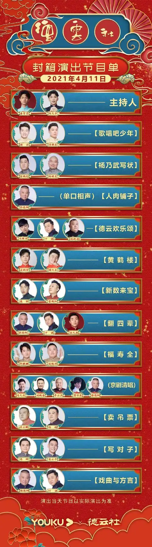 2021德云社封箱全阵容名单(附时间 节目单 直播入口)