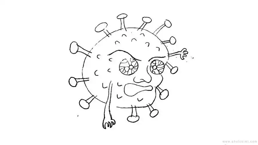 新型冠状病毒简笔画