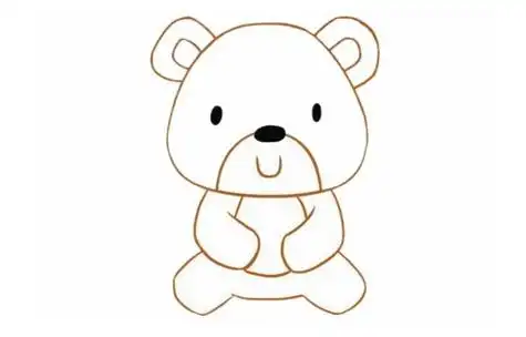 卡通小熊简笔画的画法步骤教程