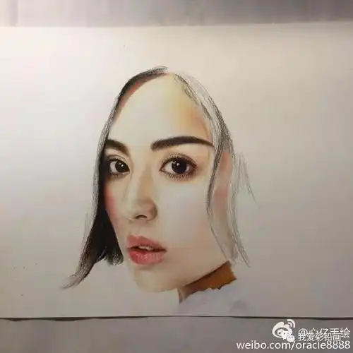 手绘彩铅画(古力娜扎)_素描教程绘画学院_零二七艺考
