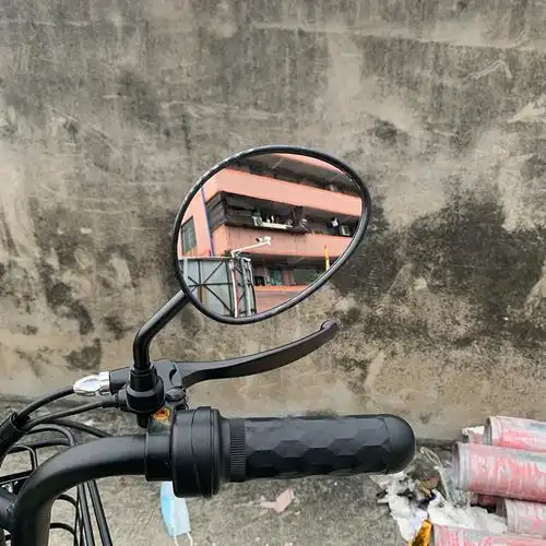 电动车倒后镜反光镜台铃爱玛小龟九号深远车改装短款后视镜小圆镜圆形