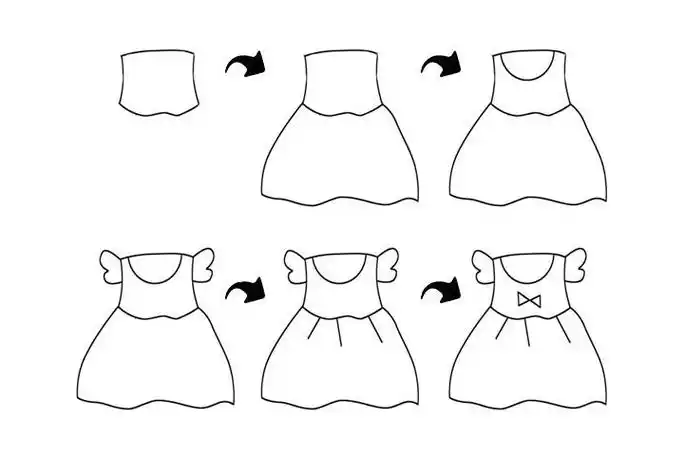 简笔画作品简单几步出画出可爱的小裙子简笔画