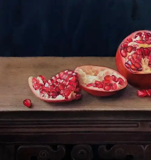 石榴系列17敬文水彩