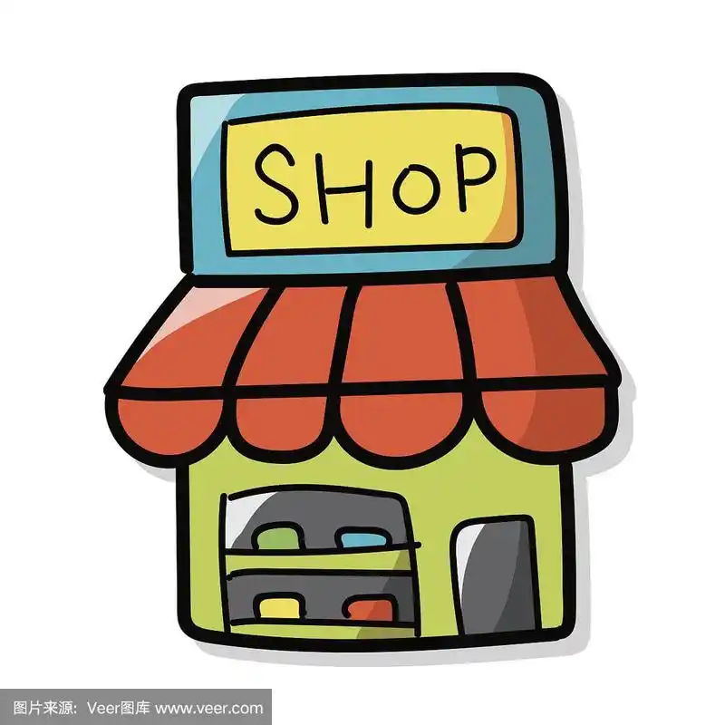 商店商店彩色涂鸦
