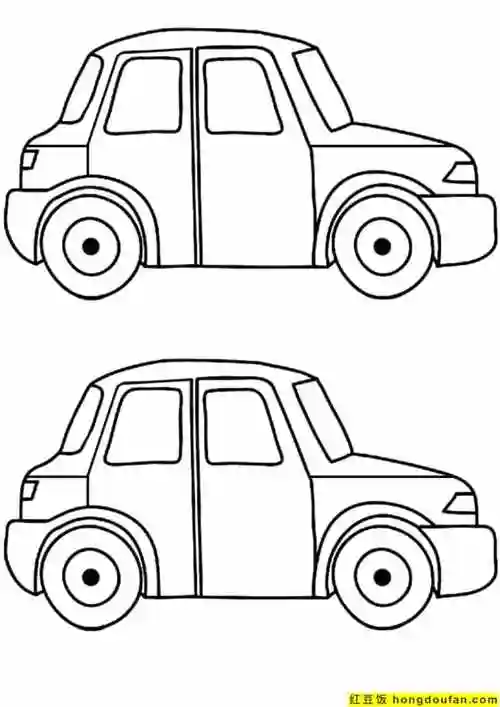 小汽车男生最爱的车子卡通涂色图片免费下载-红豆饭小学生简笔画大全