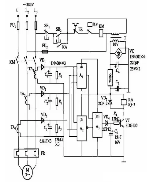 两款压缩机断相保护电路图解析