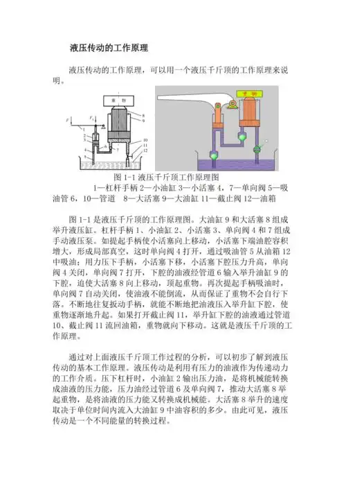 液压千斤顶工作原理