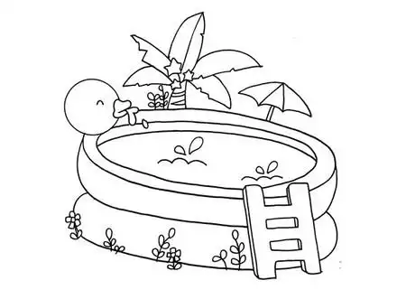 游泳池怎么画简单漂亮 - 毛毛简笔画