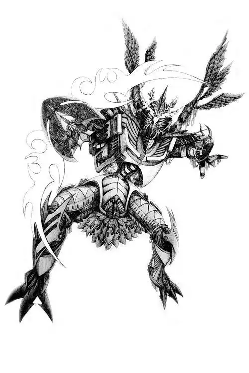 鹰龙金刚简笔画