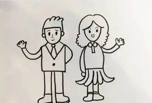 一家人爸爸妈妈简笔画怎么画 卡通爸爸妈妈简笔画画法