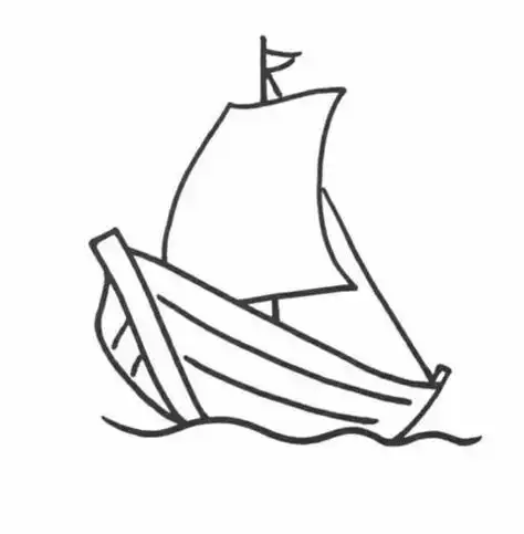 水里的小船简笔画图片 简笔画