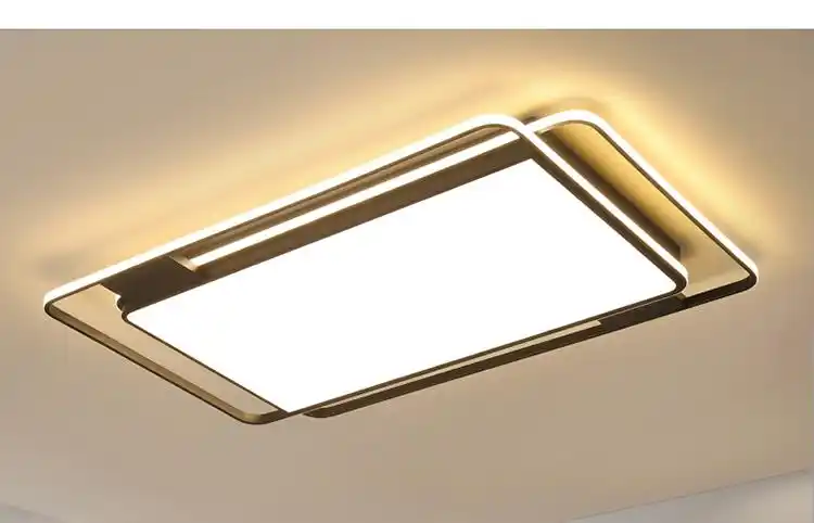 欧普侍新款客厅大灯简约现代大气长方形led吸顶灯具套餐95x65cm三色变