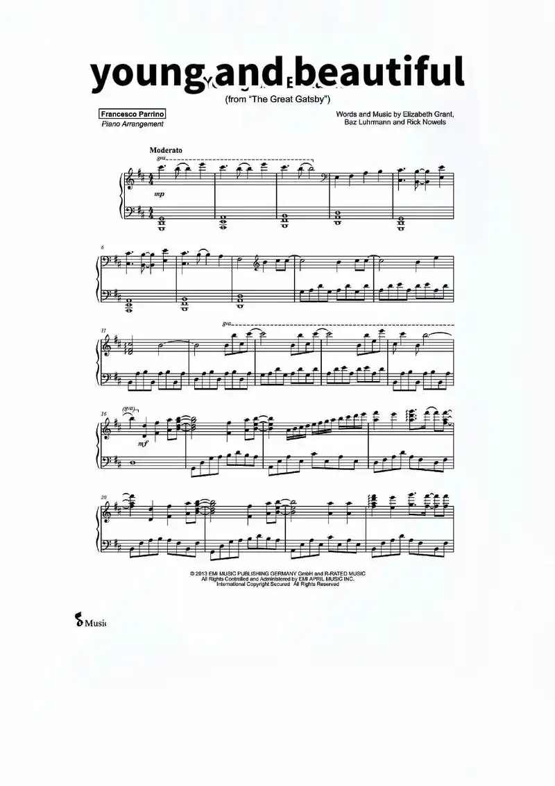 young and beautiful.#钢琴 #钢琴谱#y - 抖音