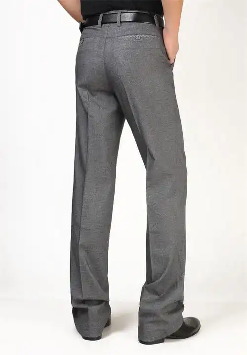 夏季薄款中年男士直筒休闲裤中老年人男裤长裤宽松大码爸爸裤子 灰色