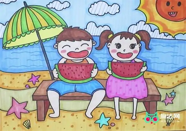 关于夏天的儿童画