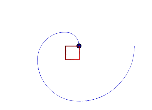 flash怎么制作一个正方形渐开线的动画?