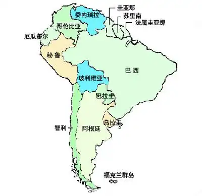 南美洲国家和地区大全_南美洲地图
