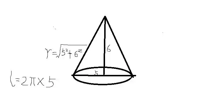 怎样求一个底面直径10厘米,高6厘米的圆锥表面积