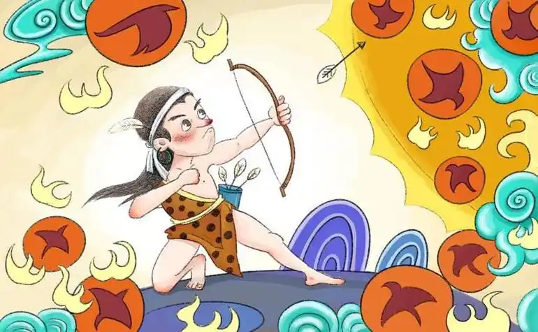 后羿射日简笔画后羿射日简笔画简单又漂亮