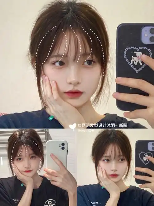 无敌修颜的法式空气刘海女生必剪刘海修饰