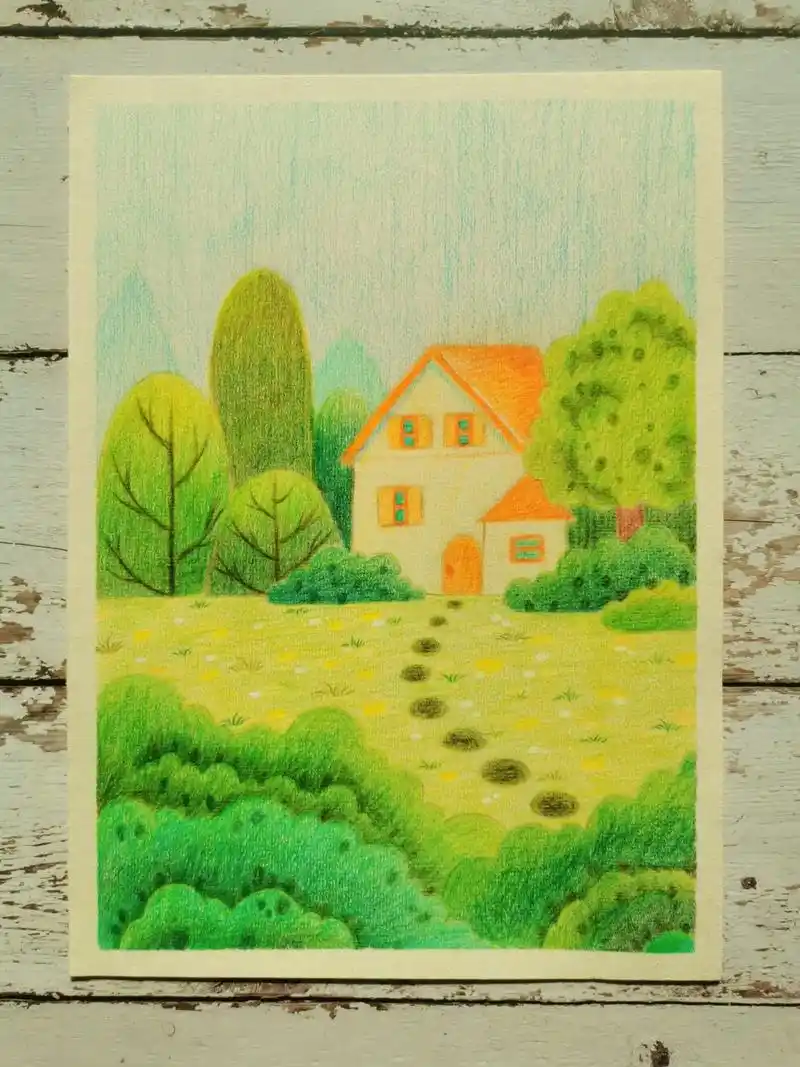 彩铅风景画教程