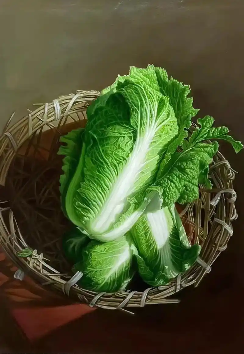 写实油画白菜.喜欢可以出手哦#保佑大家百毒不侵 #白菜 - 抖音
