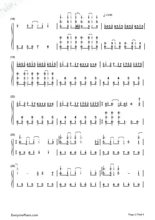 unravel-东京喰种op双手简谱预览2