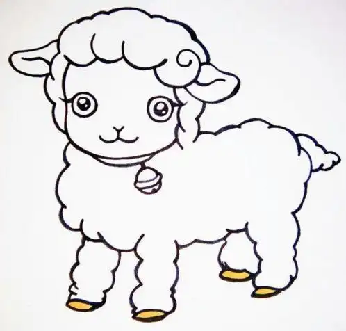动物画画|小绵羊简笔画教程画法步骤图解一起来画一画
