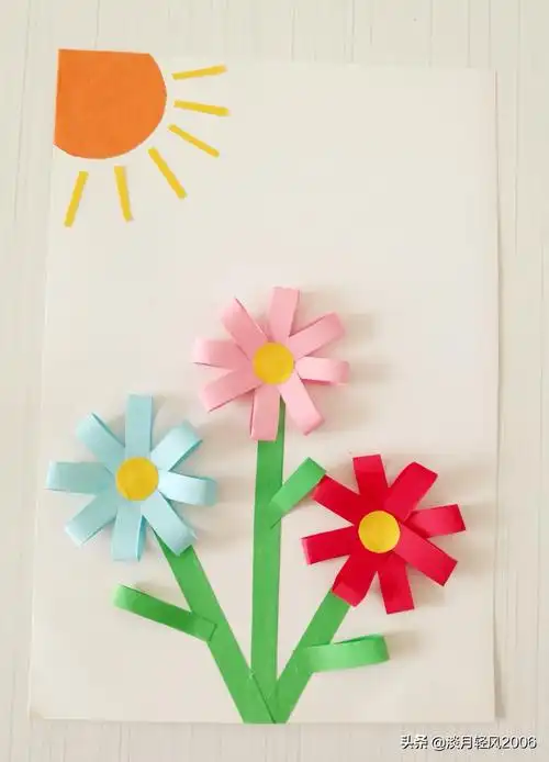 三八节手工,用纸条做贺卡的教程,简单好看,送给妈妈和老师