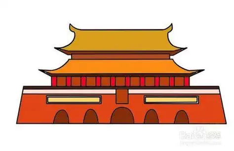 儿童画天安门怎么画带颜色天安门简笔画图片教你怎么绘画天安门简笔画