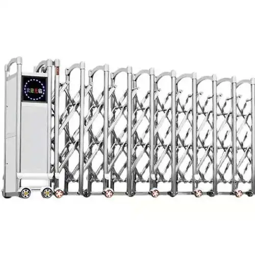 不锈钢伸缩门电动大门学校工厂工地折叠推拉门电动伸缩门