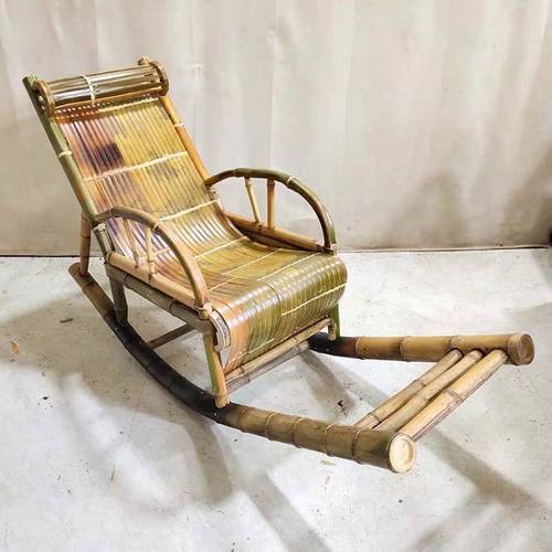 可狄纯手工竹躺椅摇摇椅家用逍遥椅阳台休闲午休午睡椅实木老大人凉椅