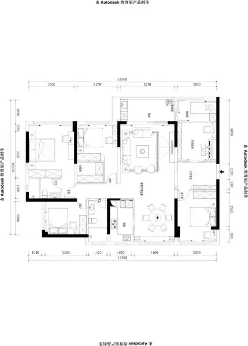 阳光海滨花园现代极简158m05装修效果图