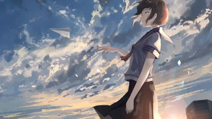 动漫女生孤独背影,高清图片,电脑桌面-壁纸族