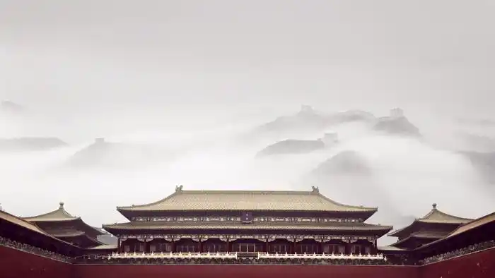 五张精致中国古建筑ppt背景图片