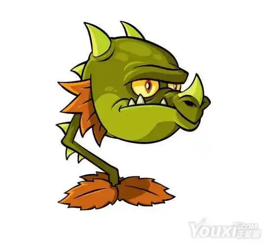 机枪射手豌豆射手扔出头盔,戴在头上,暂时无法移动,拥有100发高射速