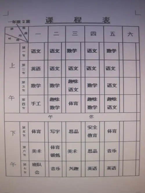关于小学课程表安排的建议 - 南安教育信息网-学路网-学习路上 有我相