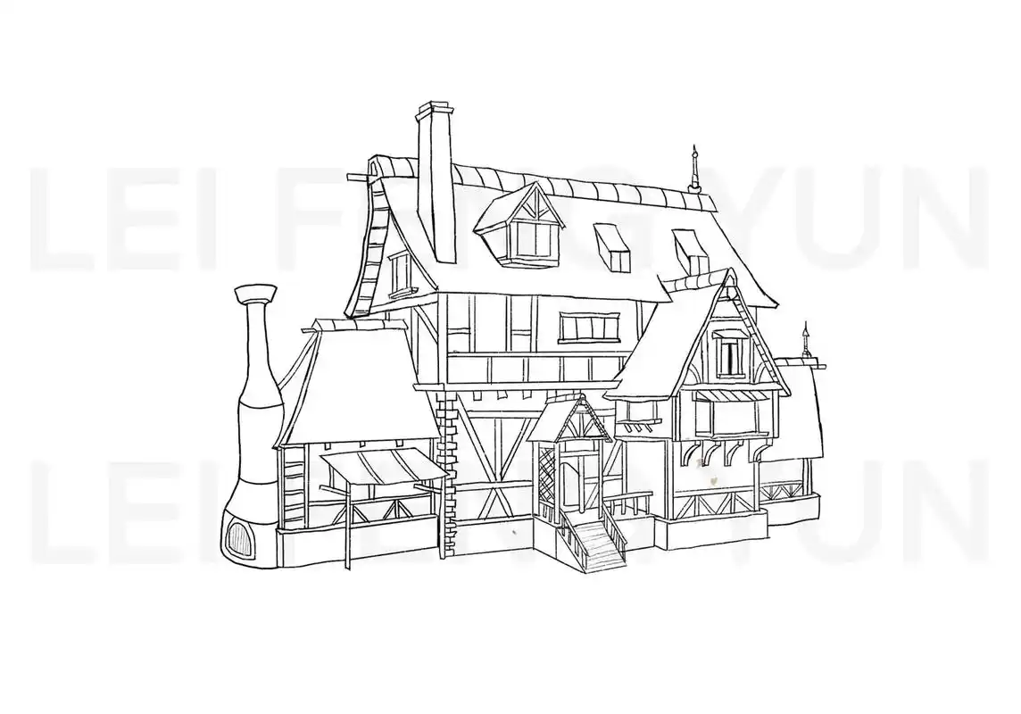 手绘 《建筑单体》我的画画日常 - 抖音