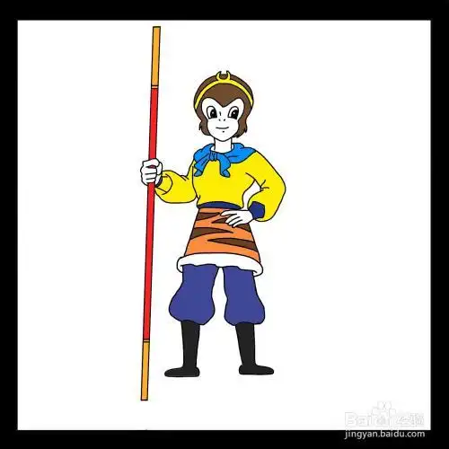 齐天大圣孙悟空简笔画彩色霸气简单