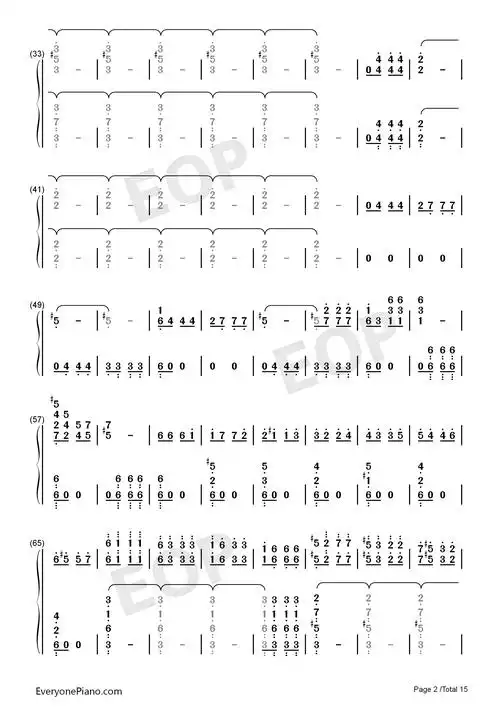 命运交响曲第一乐章双手简谱预览2