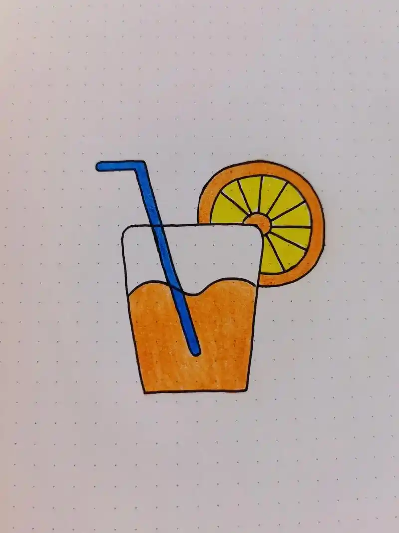 记得有一个男生请我喝过同款果汁.#简笔画 #画画 - 抖音