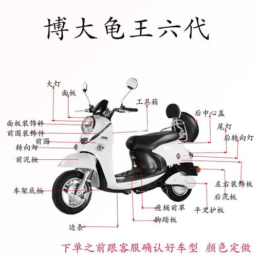 博大龟王六代电动车摩托塑料配件绿源金箭米尚dm外壳前围后泥板 - 小